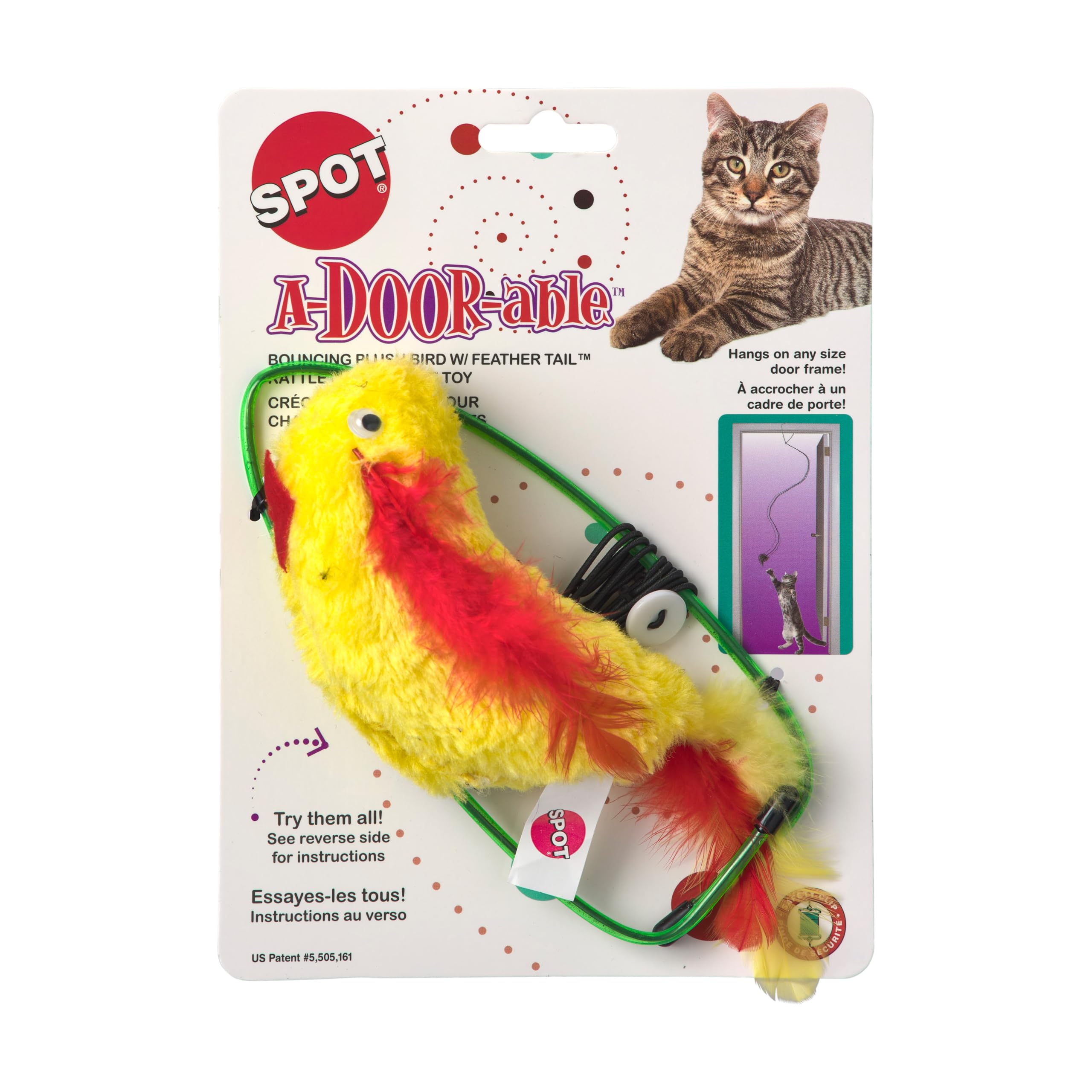 ◆Cat◆ Amazon.com : SPOT A-Door-Able Plush Bird Cat Toy | Rattle and